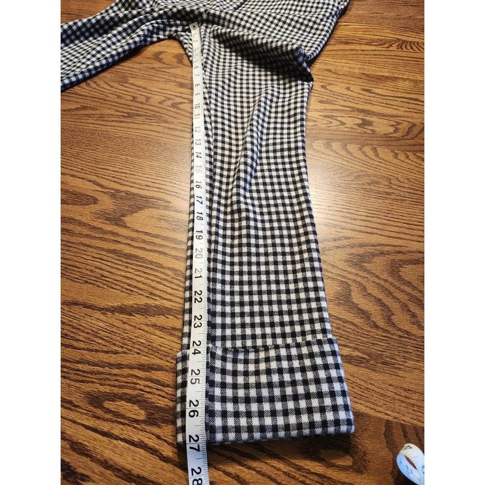 Anthropologie Pants Womens Crop Flare Ankle Knit Black & White Plaid Size 2 - Picture 6 of 10